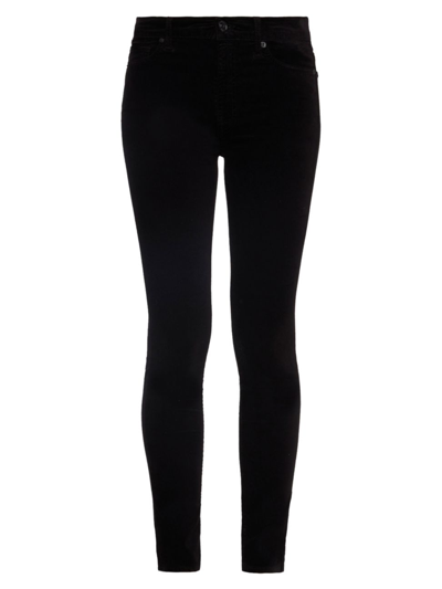 Shop 7 For All Mankind Women's High-rise Velvet Skinny Pants In Black