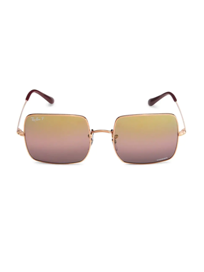 Shop Ray Ban Women's Rb1971 54mm Square Sunglasses In Rose Gold