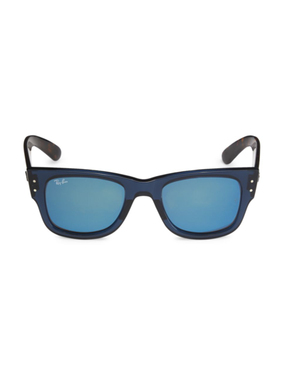 Shop Ray Ban Women's Rb0840 51mm Wayfarer Sunglasses In Grey Mirror Blue