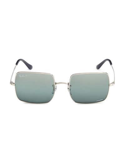 Shop Ray Ban Women's Rb1971 54mm Square Sunglasses In Silver