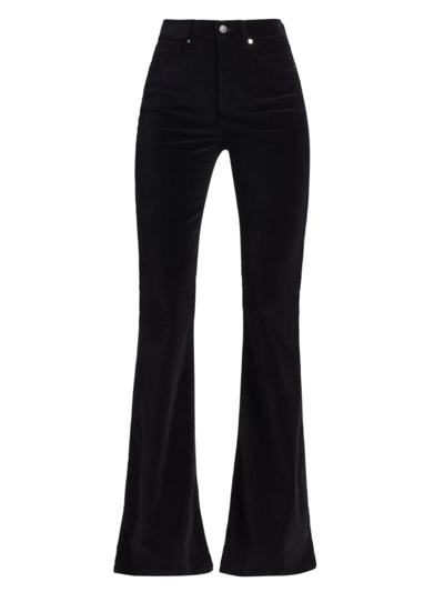 Shop Veronica Beard Women's Sheridan Velvet High-rise Bellbottoms In Black