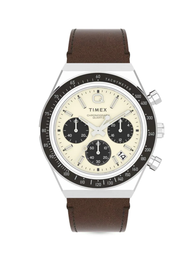 Shop Timex Men's Diver Stainless Steel & Leather Watch In Brown