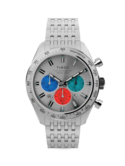 Shop Timex Men's The Waterbury Stainless Steel Watch In Silver