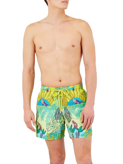 Shop Vilebrequin Men's Jungle Rousseau Swim Shorts In Gingembre