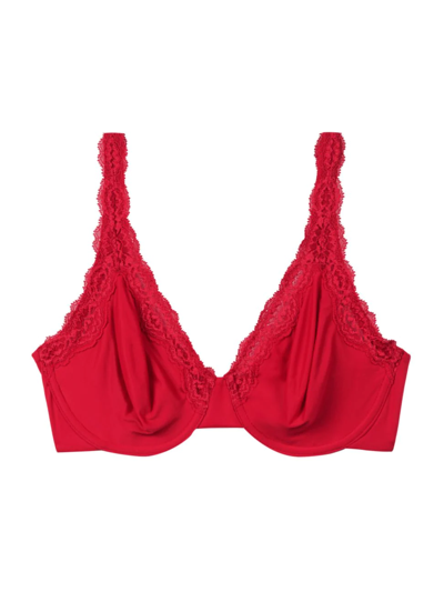Shop Wacoal Women's Softly Styled Lace-trim Underwire Bra In Barbados Cherry
