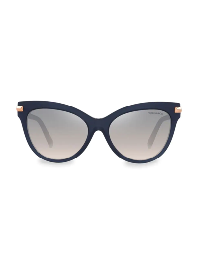 Shop Tiffany & Co Women's 55mm Cat Eye Sunglasses In Opal Blue