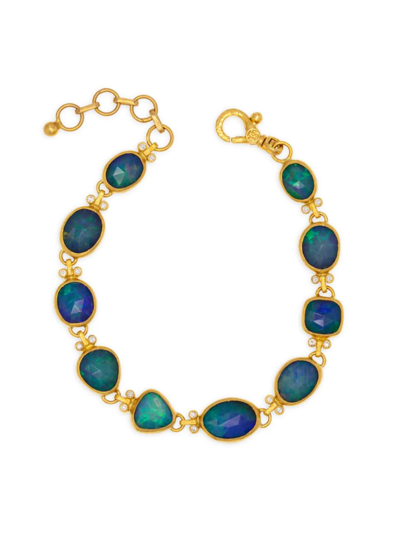 Shop Gurhan Women's Elements 24k Yellow Gold, Opal, & 0.36 Tcw Diamond Bracelet