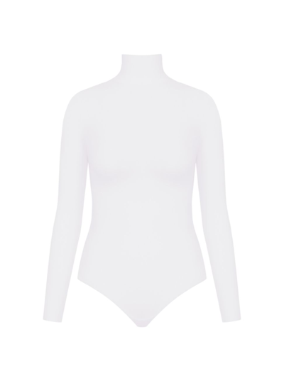 Shop Spanx Women's Long Sleeve Turtleneck Bodysuit In White