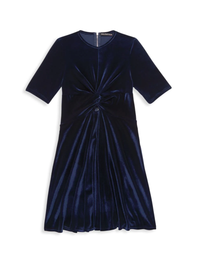 Shop Miss Behave Girl's Nora Knotted Dress In Navy
