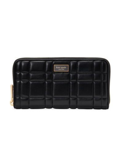Kate Spade Quilted Leather Continental Wallet In Black | ModeSens