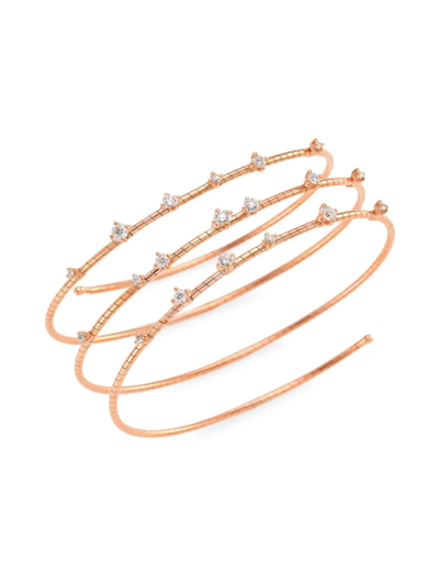 Shop Mattia Cielo Women's Rugiada Diamanti 18k Rose Gold, Titanium, & 0.95 Tcw Wrap Bracelet In Pink