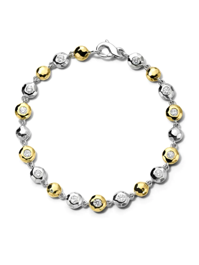 Shop Ippolita Women's Chimera Sterling Silver, 18k Yellow Gold, & Diamond Bracelet