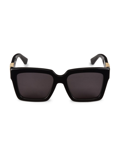 Shop Bottega Veneta Women's Triangle Acetate 55mm Square Sunglasses In Black