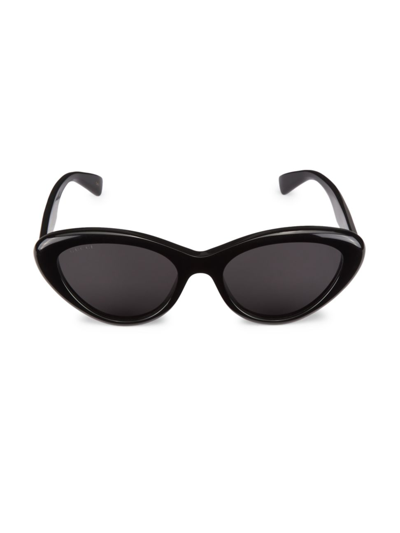 Shop Gucci Women's Symbols 54mm Cat-eye Acetate Sunglasses In Black