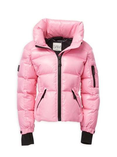 Shop Sam Girl's Freestyle Down Jacket In Bright Pink