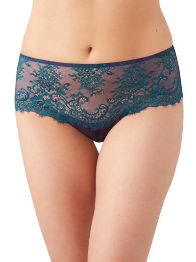 Shop Wacoal Women's Center Stage Lace Hipster In Eclipse Everglade