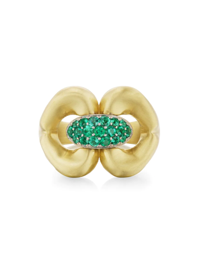 Shop Jenna Blake Women's Nautical 18k Yellow Gold & Emerald Ring