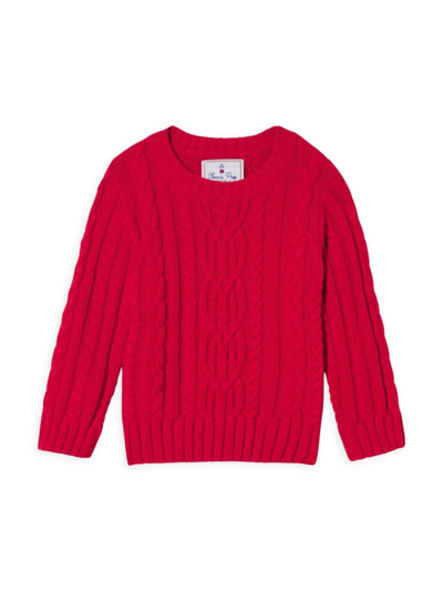 Shop Classic Prep Little Kid's & Kid's Fishers Cable Knit Sweater In Crimson