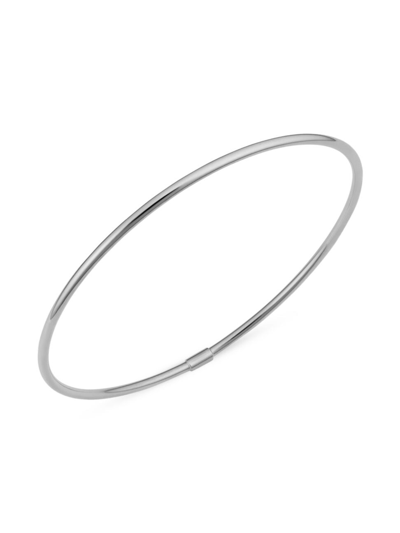 Shop Oradina Women's 14k White Solid Gold Everything Bangle In White Gold