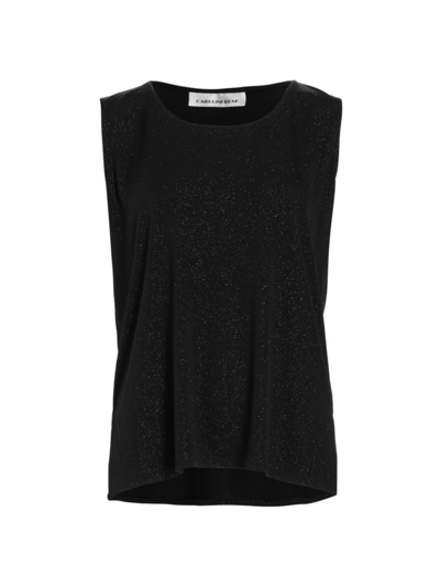 Shop Caroline Rose Women's Sparkle Knit Tank Top In Black