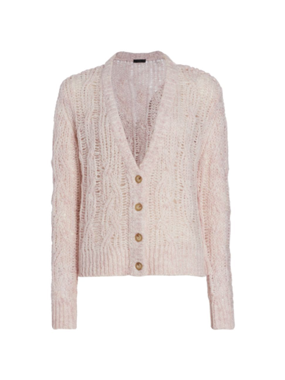 Shop Atm Anthony Thomas Melillo Women's Open Cable-knit Cardgian In Faded Dawn