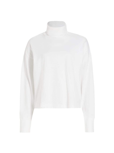 Shop Atm Anthony Thomas Melillo Women's Heavy Cotton Relaxed Turtleneck Top In White