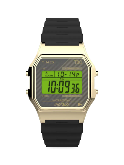 Shop Timex Men's T80 Brass & Resin Digital Watch In Black