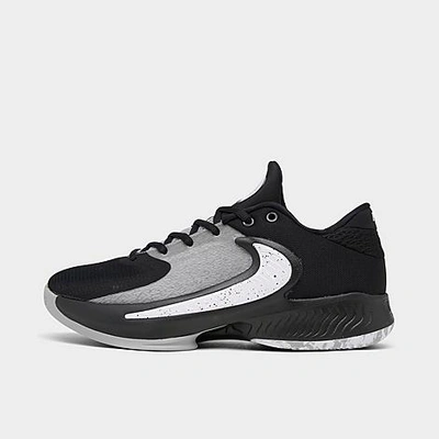 Shop Nike Big Kids' Freak 4 Basketball Shoes In Black/white/light Smoke Grey/university