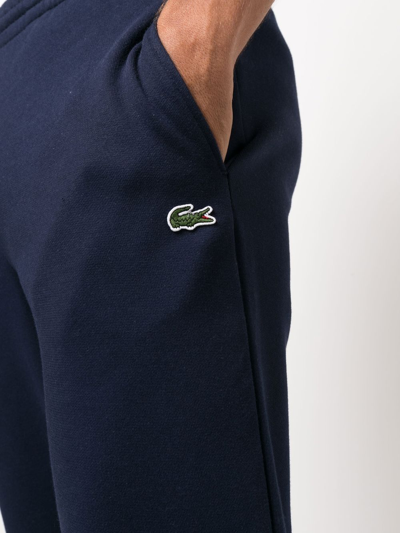 Lacoste Logo-embroidered Track Pants In Blue