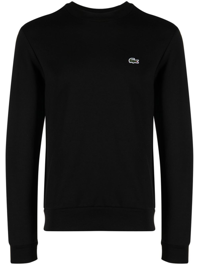 Shop Lacoste Logo-appliqué Sweatshirt In Black
