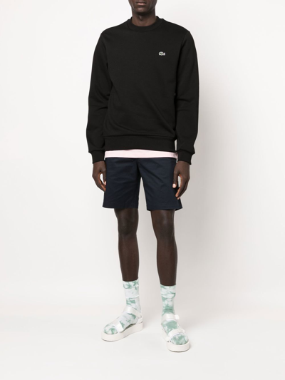 Lacoste Logo-appliqué Sweatshirt In Black