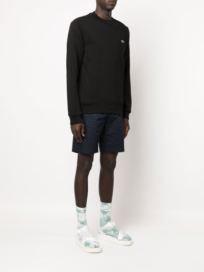 Shop Lacoste Logo-appliqué Sweatshirt In Black