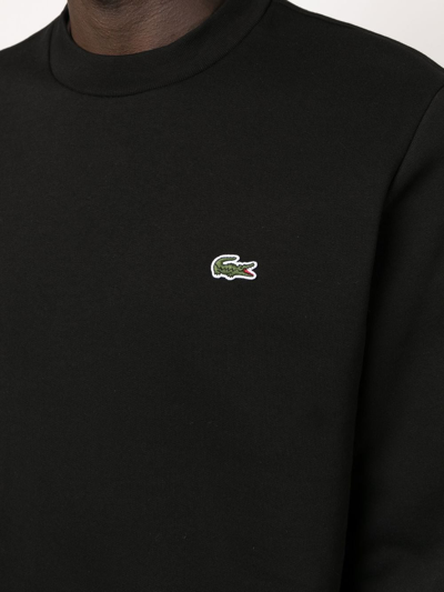 Shop Lacoste Logo-appliqué Sweatshirt In Black