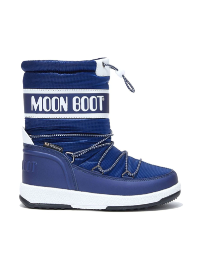 Shop Moon Boot Icon Lace-up Snow Boots In Blue