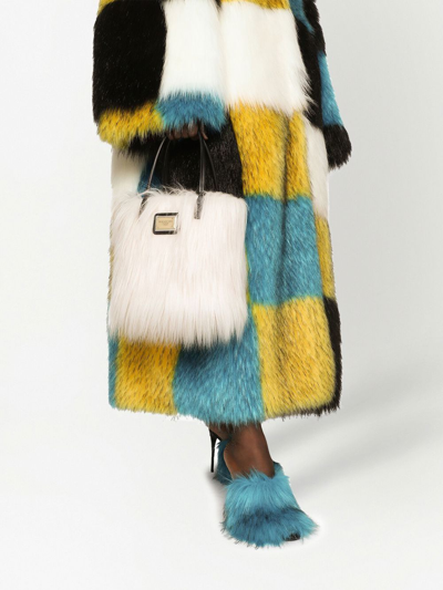 Shop Dolce & Gabbana Faux-fur Shopper Bag In White