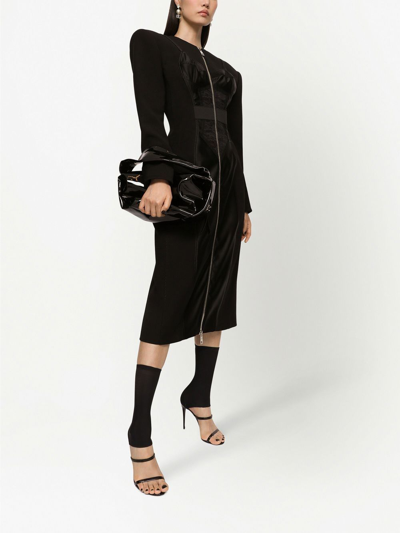 Shop Dolce & Gabbana Soft Patent Leather Shoulder Bag In Black
