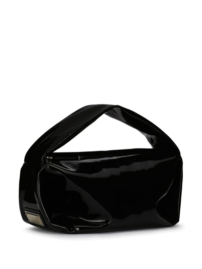 Shop Dolce & Gabbana Soft Patent Leather Shoulder Bag In Black