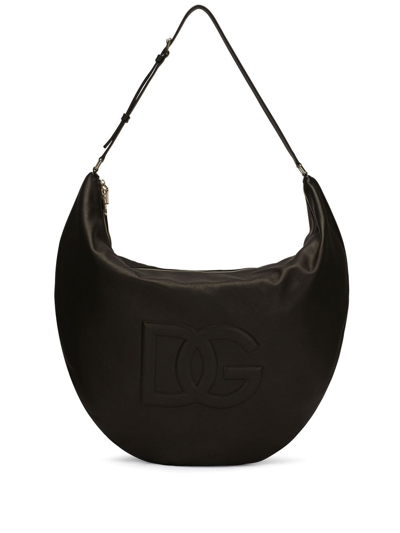 Shop Dolce & Gabbana Half Moon Shoulder Bag In Black