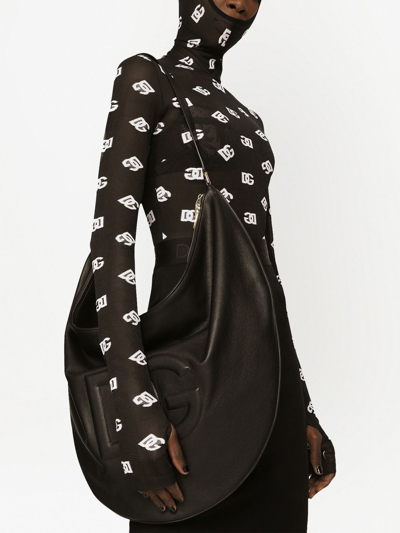 Dolce & Gabbana Half-moon Shoulder Bag In Black