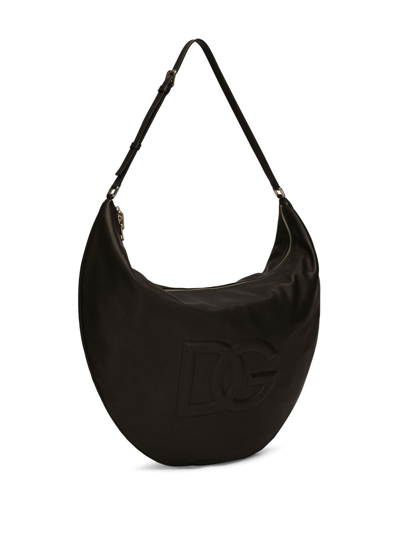 Shop Dolce & Gabbana Half Moon Shoulder Bag In Black