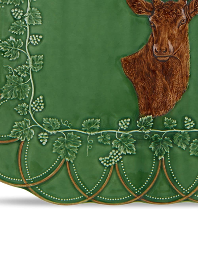 Shop Bordallo Pinheiro 'bosque' Deer Tray In Green