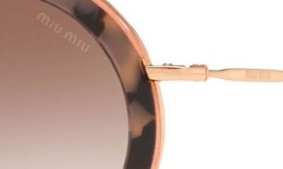 Shop Miu Miu 48mm Round Oversized Sunglasses In Pink Havana / Brown Gradient