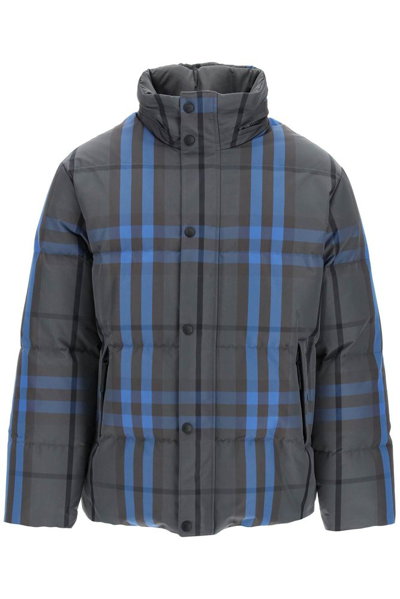 Shop Burberry Checked Reversible Down Jacket In Multi