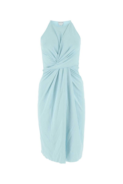 Shop Bottega Veneta Lightweight Fluid Jersey Dress In Blue