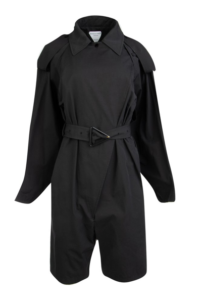 Shop Bottega Veneta Belted Trench Jumpsuit In Black