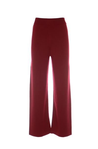 Shop Kenzo Logo Embroidered Flared Trousers In Red