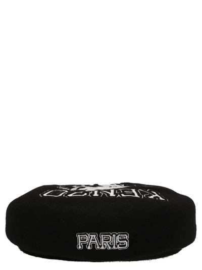 Shop Kenzo Logo Embroidered Knitted Beret