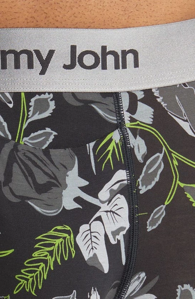 Shop Tommy John Second Skin 8-inch Boxer Briefs In Black Botanical