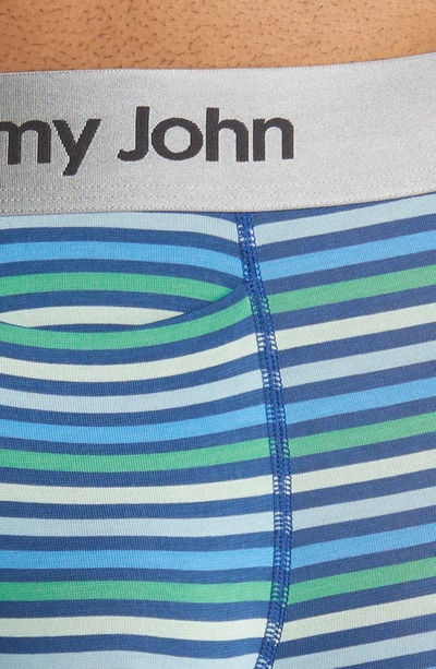 Shop Tommy John Second Skin 8-inch Boxer Briefs In Estate Blue Globe Stripe