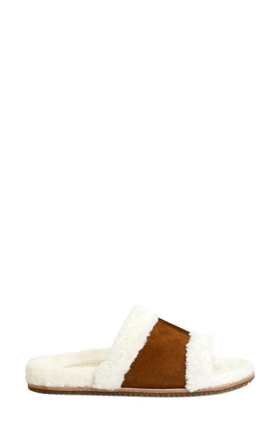 Revitalign Clara Orthotic Faux Fur Lined Slide Slipper In Saddle